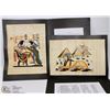Image 1 : LOT OF 2 HANDMADE EGYPTIAN PAPYRUS PAPER PAINTING