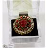 Image 1 : FACETED RED GARNET VINTAGE STYLE GEMSTONE