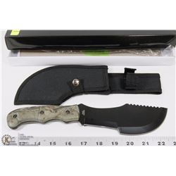 CAMO HANDLE HUNTING KNIFE WITH SHEATH