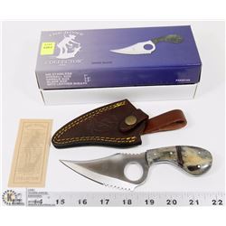BONE HANDLE HUNTING KNIFE WITH SHEATH