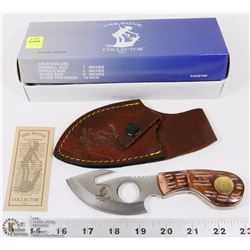 BONE HANDLE HUNTING KNIFE WITH SHEATH