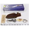 Image 1 : BONE HANDLE HUNTING KNIFE WITH SHEATH