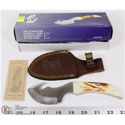 BONE HANDLE SKINNING KNIFE WITH SHEATH