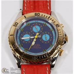 BRAND NEW RED NOVEL TRIPLE CHRONO WATCH