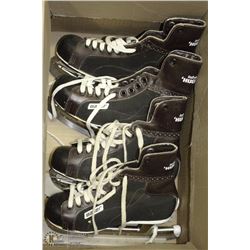 2 PAIRS OF VINTAGE BAUER SKATES (BOYS YOUTH SIZE)