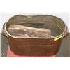 Image 1 : VINTAGE METAL FIREPLACE BUCKET W/ WOOD.