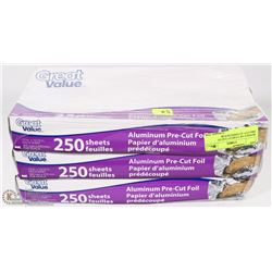 BUNDLE WITH 3 BOXES OF ALUMINUM FOIL 250 PRECUT