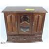Image 1 : LARGE BROWN JEWELLERY BOX W/9 DRAWERS,