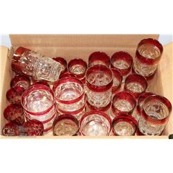 33PC OF CRANBERRY GLASSWARE