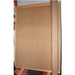 3 LARGE CORK BOARDS ON WHEELS AS IS