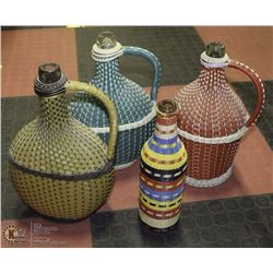 LOT OF 4 COLORFUL PLASTIC/RUBBER WRAPPED