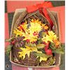 Image 1 : BOX OF AUTUMN HOME DECOR ITEMS
