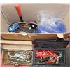 Image 1 : ESTATE BOX OF TOOL SETS, TACKLE BOX, DRILLS AND