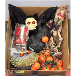 LARGE BOX W/HALLOWEEN DECORATIONS