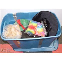 LARGE BLUE BIN FULL OF LARGE COSTUMES