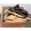 Image 1 : BOX W/WOOD HANGERS, HEAVY DUTY BLACK