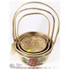 Image 1 : BUNDLE OF 3 WOOD PAINTED STYLE BASKETS