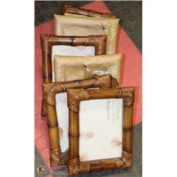 BOX OF 6 NEW BAMBOO AND WICKER STYLE PICTURE