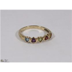 9K YELLOW GOLD HEART RING WITH