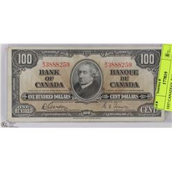1937 CANADIAN  $100.00 BILL