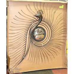 LARGE NEW PEACOCK MIRROR WALL DISPLAY 4' DIAMETER