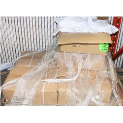 PALLET WITH 6 CASES OF NEW SINGLE SIZE FLAT SHEETS
