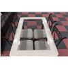 Image 2 : MARBLE AND GLASS METAL BASE TABLE WITH 4 CHAIRS