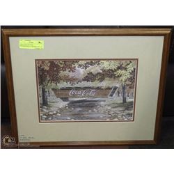 COCA COLA PICTURE PROFESSIONALLY FRAMED 18” X 15”