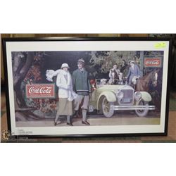 COCA COLA PICTURE PROFESSIONALLY FRAMED 39” X 25”