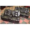 Image 1 : NEW BLACK LEATHERETTE DIAMOND PATTERN RECLINING