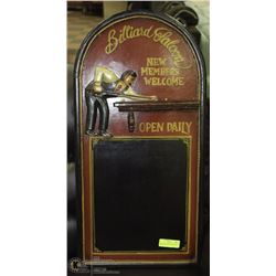BILLIARD SALOON WOODEN WALL DISPLAY 32” X 15”