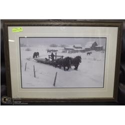 PROFESSIONALLY FRAMED WINTER PRINT 30” X 22”