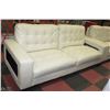 Image 1 : OFF WHITE DESIGNER LEATHERETTE SOFA & LOVE SEAT