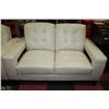 Image 2 : OFF WHITE DESIGNER LEATHERETTE SOFA & LOVE SEAT