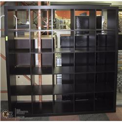 BLACK 25 SHELF CUBE SHELVING UNIT.
