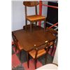Image 1 : VINTAGE TABLE AND 5 CHAIRS 38"X38"X30"H