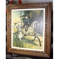 VINTAGE  OIL ON CANVAS IN CARVED WOOD FRAME 28X32