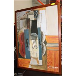 LARGE PICASSO WOOD FRAMED ABSTRACT