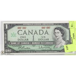 CANADIAN UNCIRCULATED CENTENNIAL $1 DOLLAR BILL