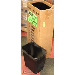 CASE OF 12 BLACK NEW PERSONAL SIZE GARBAGE CANS