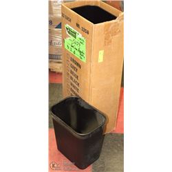 CASE OF 12 BLACK NEW PERSONAL SIZE GARBAGE CANS