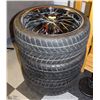 Image 1 : 3 UNIVERSAL FIVE BOLT PATTERN RACING RIMS TIRE