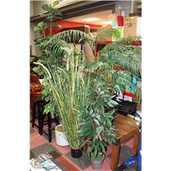LOT OF 6 DECORATIVE SHOWHOME SILK PLANTS,