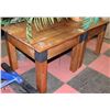 Image 1 : PAIR OF RUSTIC WOOD STYLE END TABLES.