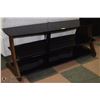 Image 1 : METAL GLASS & WOOD TV STAND 21"X24"X65"H