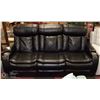 Image 1 : DELUXE BLACK LEATHERETTE ELECTRIC RECLINING SOFA