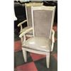 Image 1 : PAIR OF WOOD & MICROFIBER SHOWHOME DINING CHAIRS.