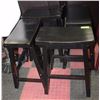 Image 1 : 4 DARK WOOD 28"H BAR STOOLS.