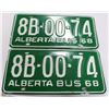 Image 1 : SET OF 2 ALBERTA 1968 LICENSE PLATES.