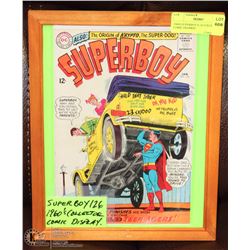 1960S SUPERBOY #126 COLLECTOR COMIC FRAMED.